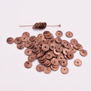 Antique Copper Flat Disc Heishi Spacer Beads - 8mm