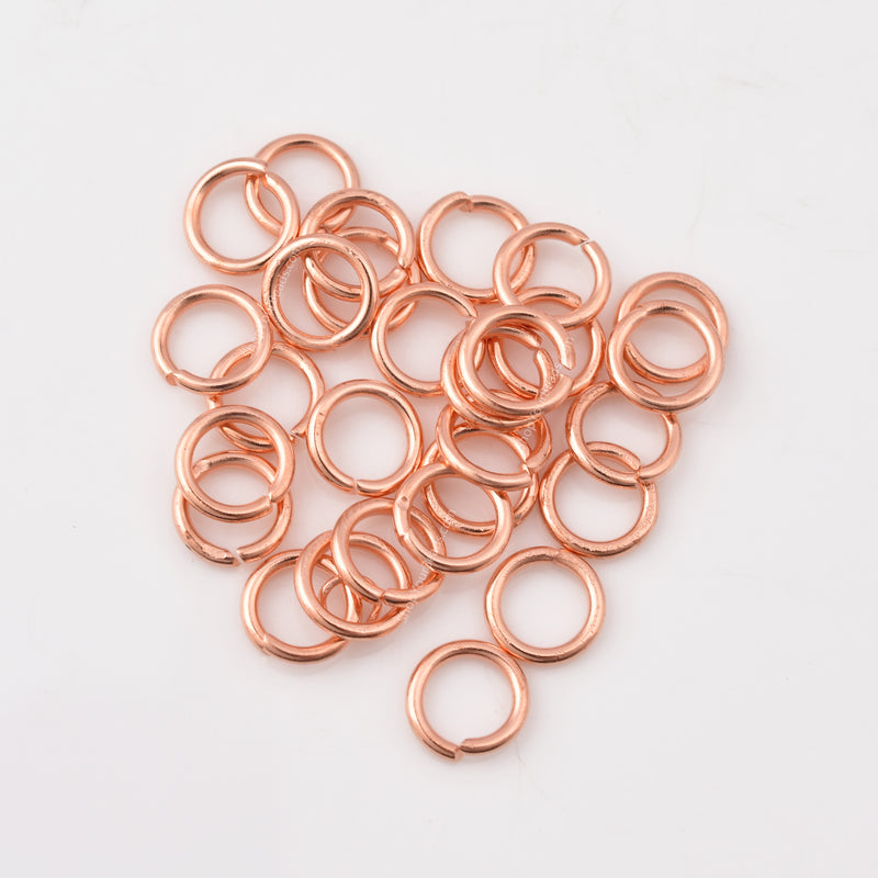 Copper Plated Open / Split Open Wire Jump Rings - 8mm