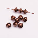 8mm Antique Copper Bali Spacer Beads