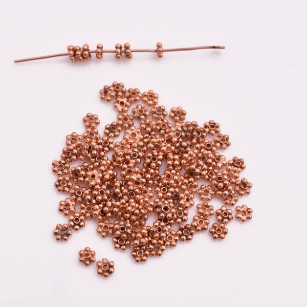 3.5mm Copper Daisy Heishi Spacer Beads