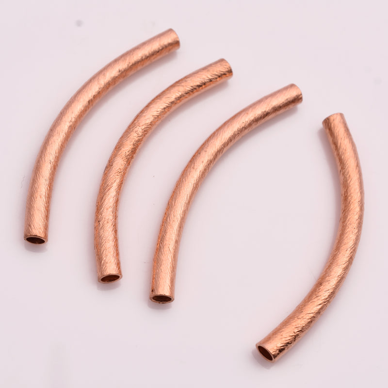 Copper Curved Tube Pipe Beads - 50mm
