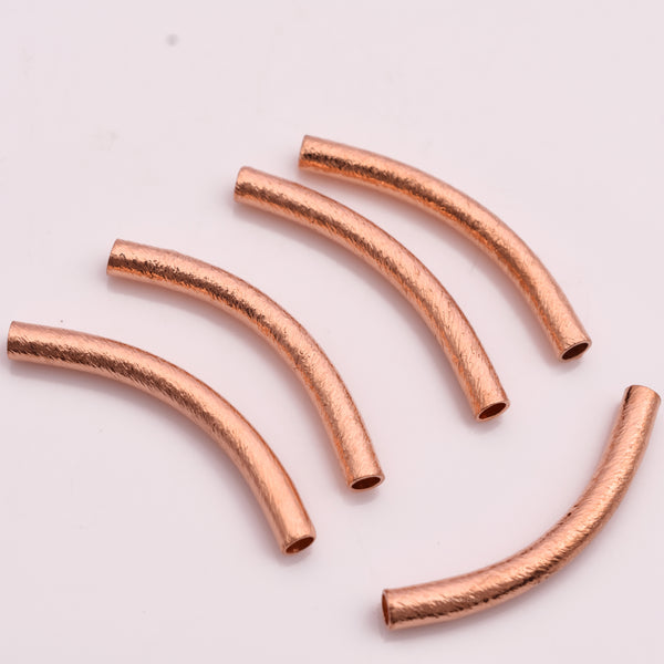 Copper Curved Tube Pipe Beads - 40mm