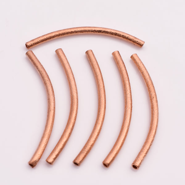 Copper Curved Tube Pipe Beads - 50mm