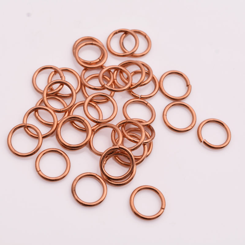 10mm Copper 17 AWG Saw Cut Open Jump Rings