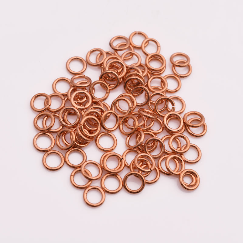 6mm Copper 18 AWG Saw Cut Open Jump Rings