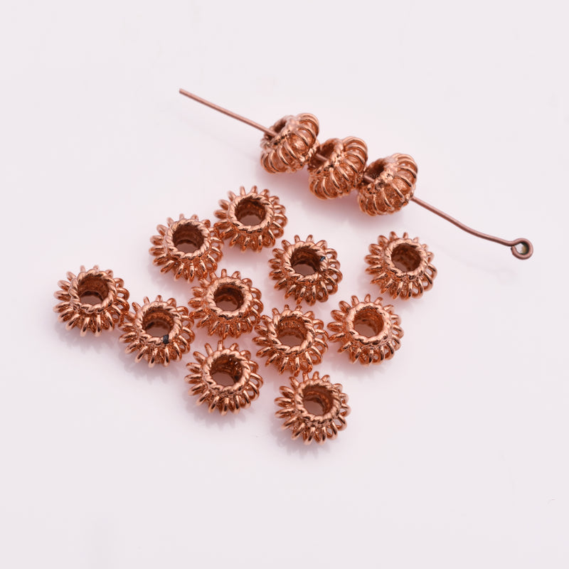 9mm Copper Coil Shape Bali Spacer Beads