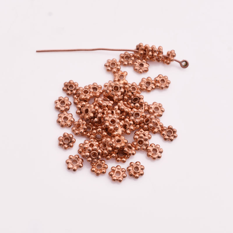 5mm Copper Daisy Heishi Spacer Beads