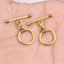 Antique Gold Plated Toggle T Bar Clasps - 16mm
