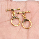 Antique Gold Plated Bali Toggle T Bar Clasps