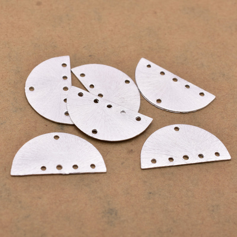 Silver Half Round Geometrical Connector Charms For Jewelry Makings 