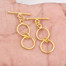 2 Rings Gold Plated Extendable Toggle T Bar Clasps
