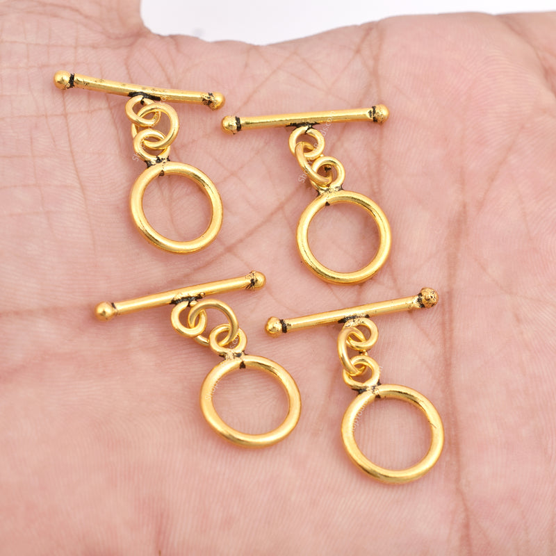 Antique Gold Plated Toggle T Bar Clasps