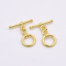 Gold Plated Rope Bali Toggle T Bar Clasps
