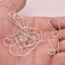 Silver Pated French Ear Wire Fish Hooks - 29mm