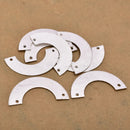 Silver Half Round Geometric Connector Link Charms For Jewelry Makings 