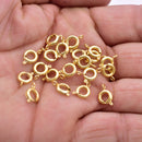 Gold Plated Spring Round Lobster Clasps