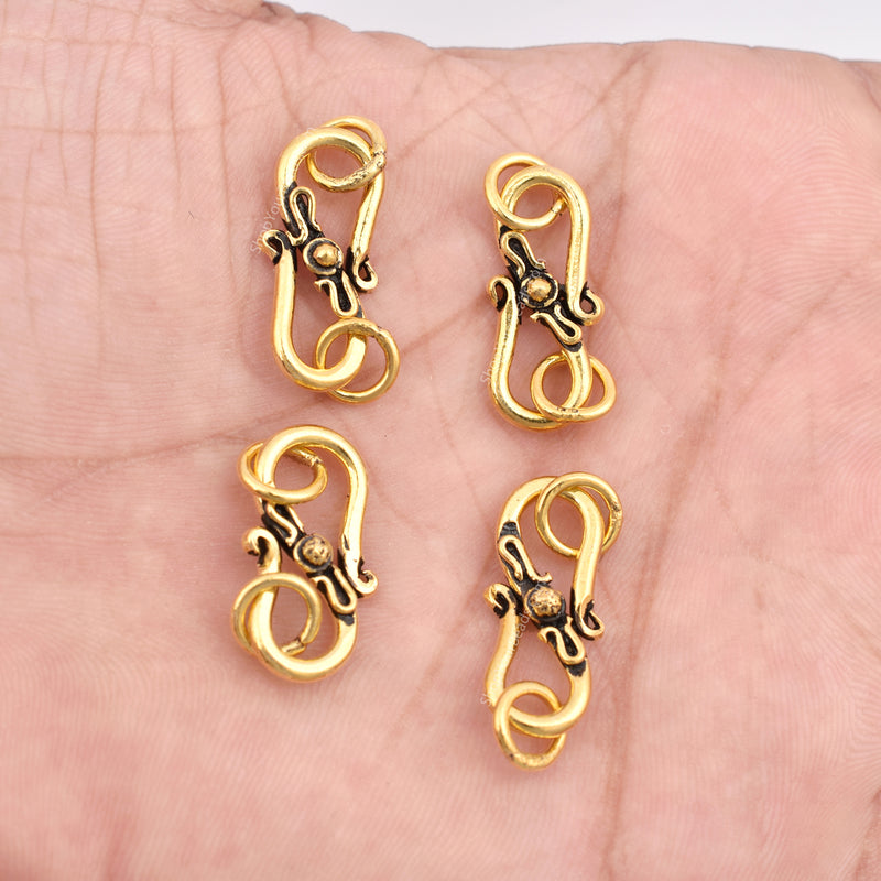 Antique Gold Plated S Hook Clasps 30mm - Main Image