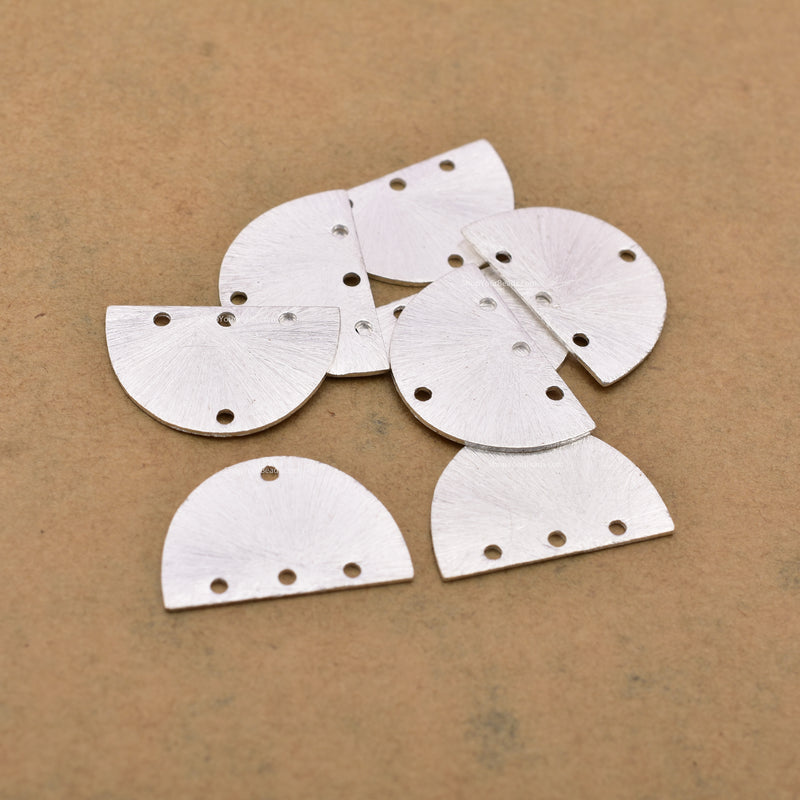 Silver Half Round Geometrical Connector Link Charms For Jewelry Makings 