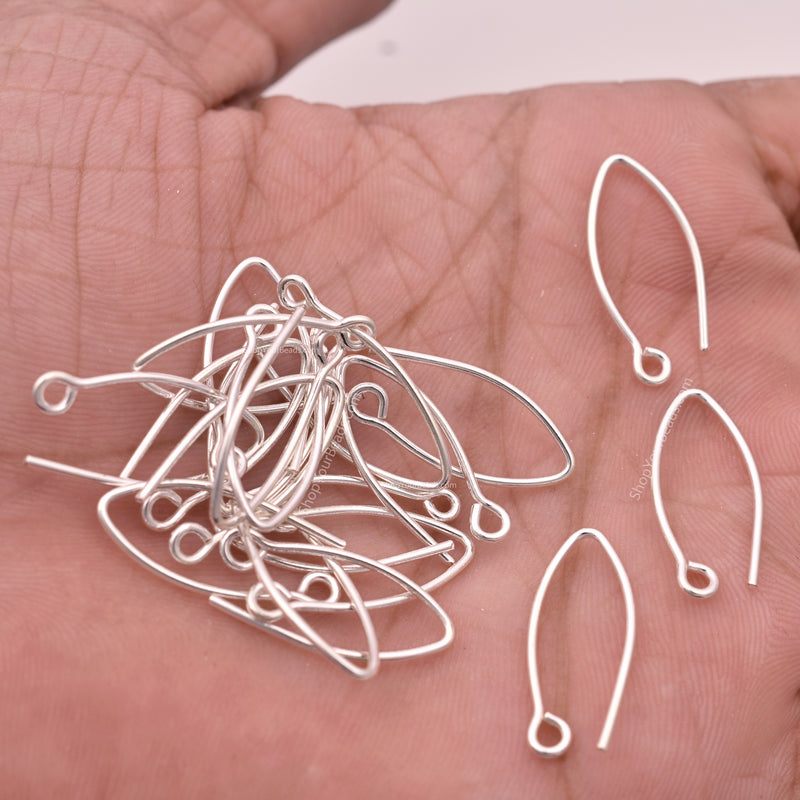 Silver Plated French Ear Wire Fish Hooks - 21mm