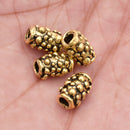 Antique Gold Plated Cylinder Tube Bali Beads - 10x6mm