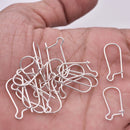 Silver Plated Kidney Ear Wires French Hooks - 22mm