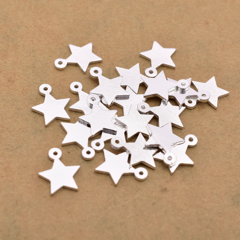 Silver Star Charms / Pendants For Jewelry Makings 