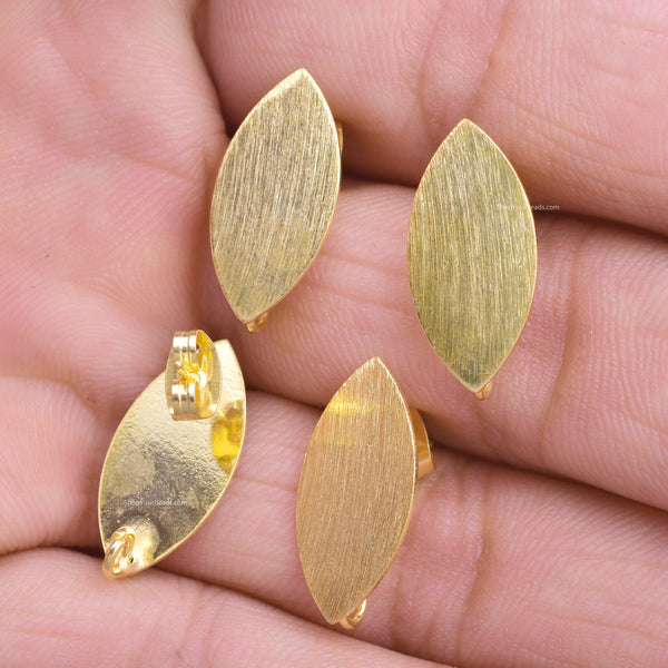 Gold Plated Marquise Earring Studs