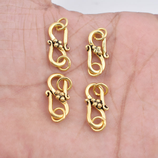 Antique Gold Plated S Hook Clasps