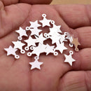 Silver Plated Star Charms With Ring