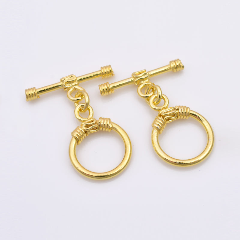 Gold Bali Toggle T Bar Clasps For Jewelry Makings 