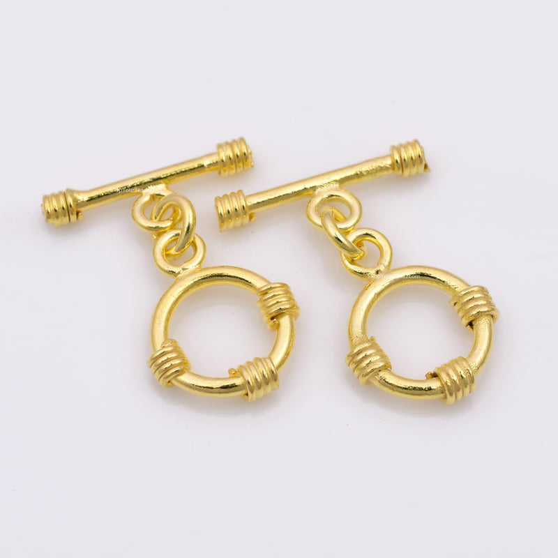 Gold Bali Toggle T Bar Clasps For Jewelry Makings 
