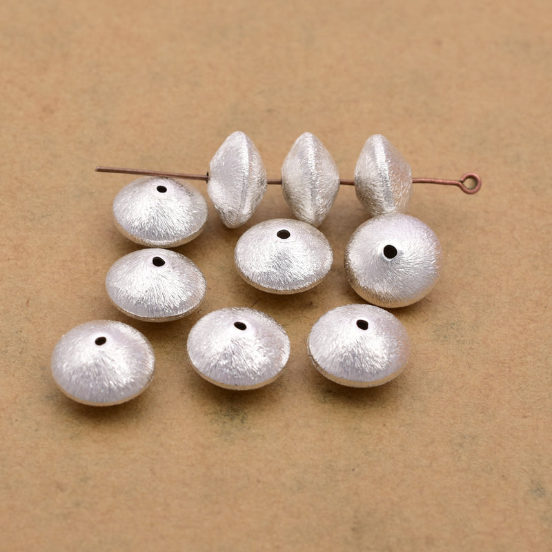 Silver Bi-cone Saucer Beads Spacers For Jewelry Makings 