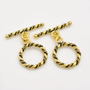 Gold Antique Twisted Toggle T Bar Clasps For Jewelry Makings 