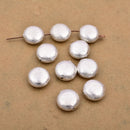 Silver Saucer Beads For Jewelry Makings 