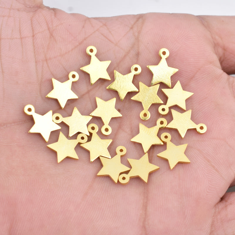 Gold Plated Star Charms with Ring