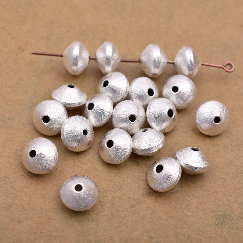 Silver Bicone Saucer Beads For Jewelry Makings