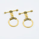 Gold Bali Antique Toggle T Bar Clasps For Jewelry Makings 
