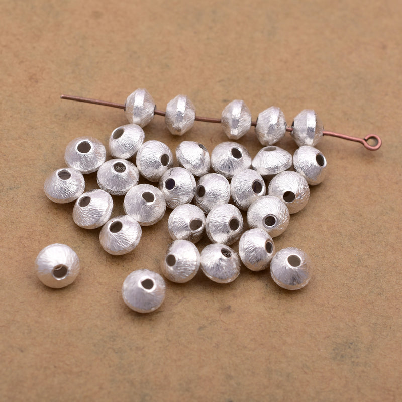 Silver Bicone Saucer Beads For Jewelry Makings 