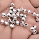 Silver Plated 6mm Bi-cone Saucer Spacer Beads