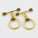 Gold Antique Bali Toggle T Bar Clasps For Jewelry Makings 