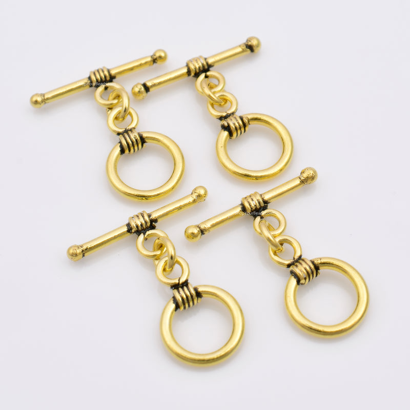 Gold A ntique Toggle T Bar Clasps For Jewelry Makings 