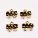 2 to 1 Antique Gold Plated Connector End Bars Multi Strand Reducer