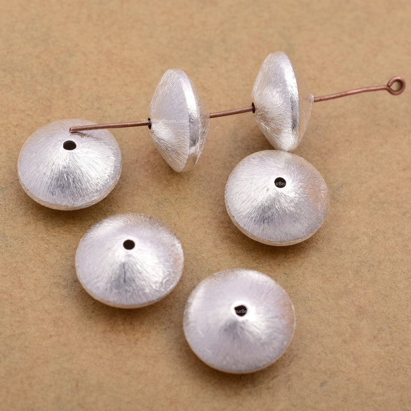 Silver Bicone Saucer Beads For Jewelry Makings
