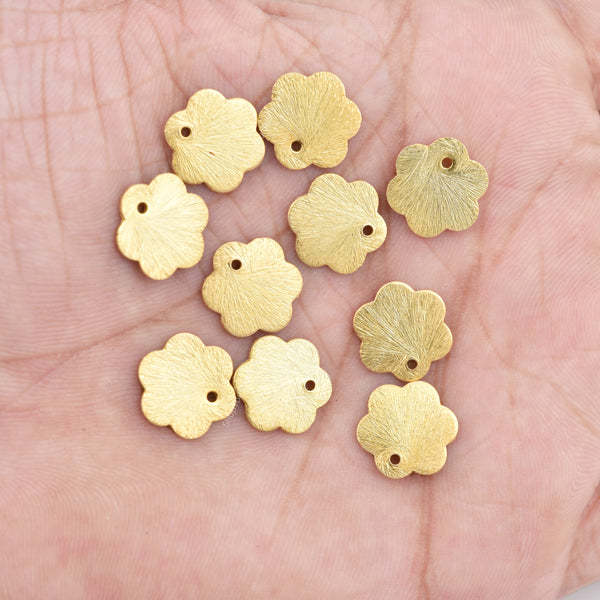 Gold Plated Flat Flower Stamping Blank Charms