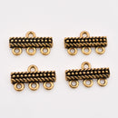 3 to 1 Antique Gold Plated Connector End Bars Multi Strand Reducer