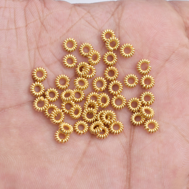 Gold Plated Coil Shape Bali Spacer Beads - 5mm