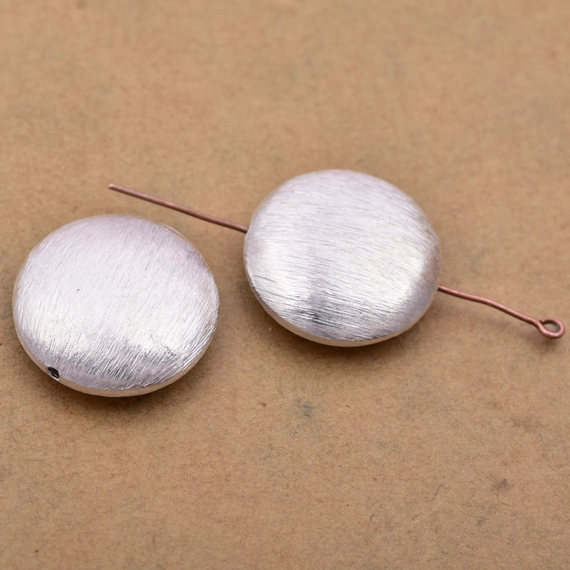 Silver Saucer Beads For Jewelry Makings 