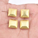 Gold Plated 14mm Square Cushion Spacer Beads