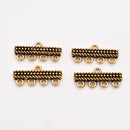 4 to 1 Gold End bar connector 10x20mm - 2 pcs
