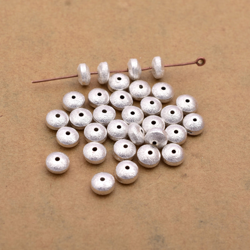 Silver Plated 6mm Saucer Spacer Beads